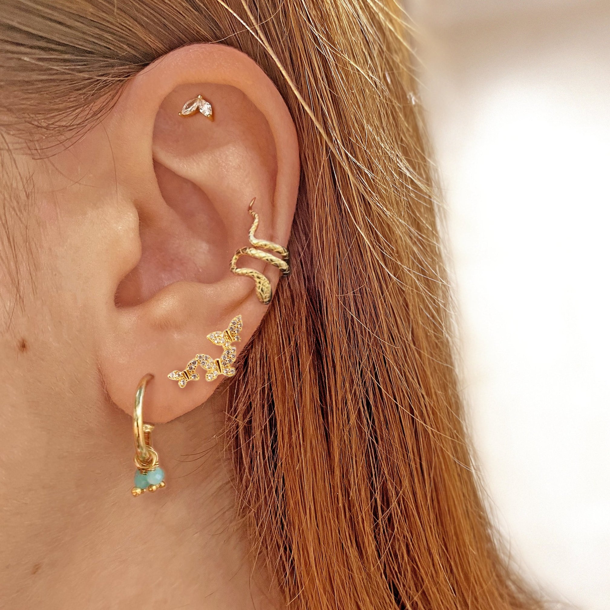 Gold Crossed Ear Cuff