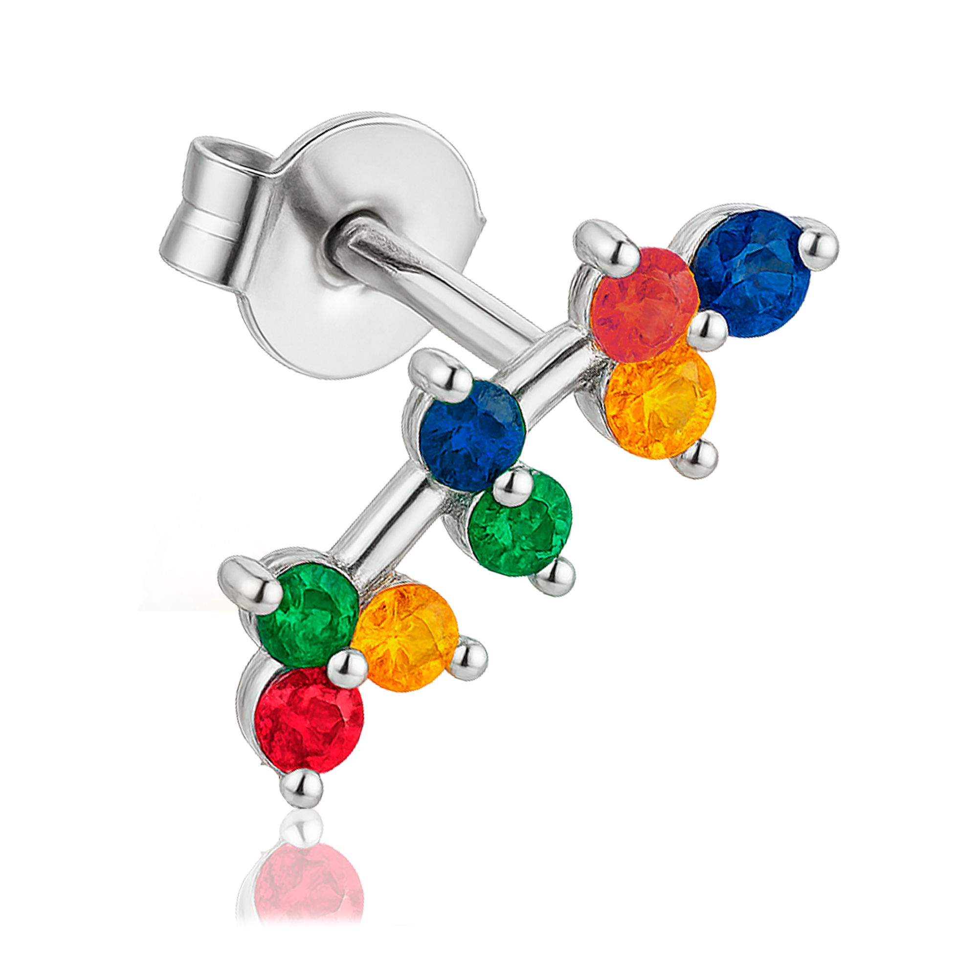 Mini Colors Silver Earring