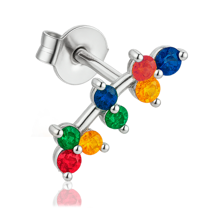 Mini Colors Silver Earring