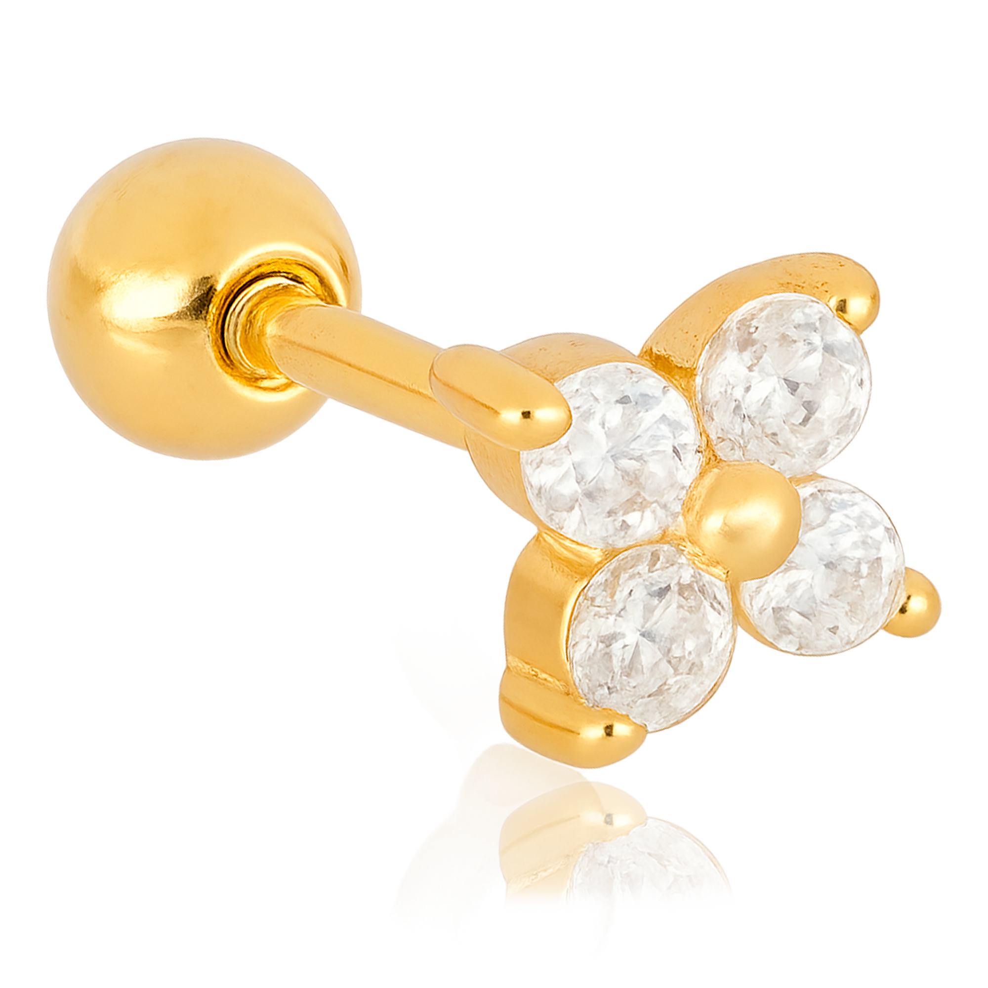 Mini White Flower Earring