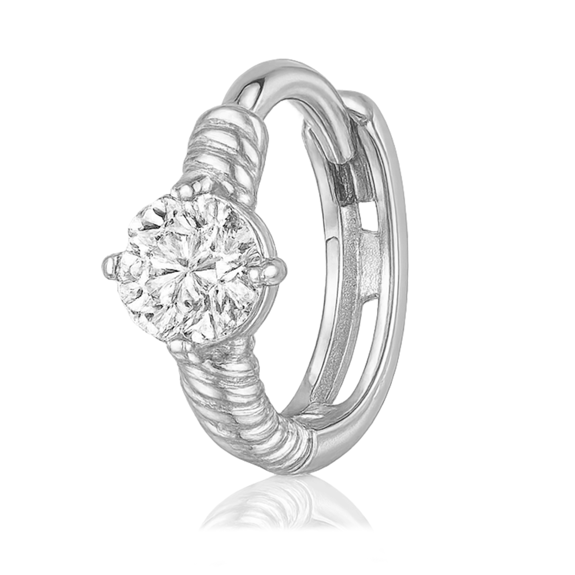 Mini White Gold Hoop - 7mm
