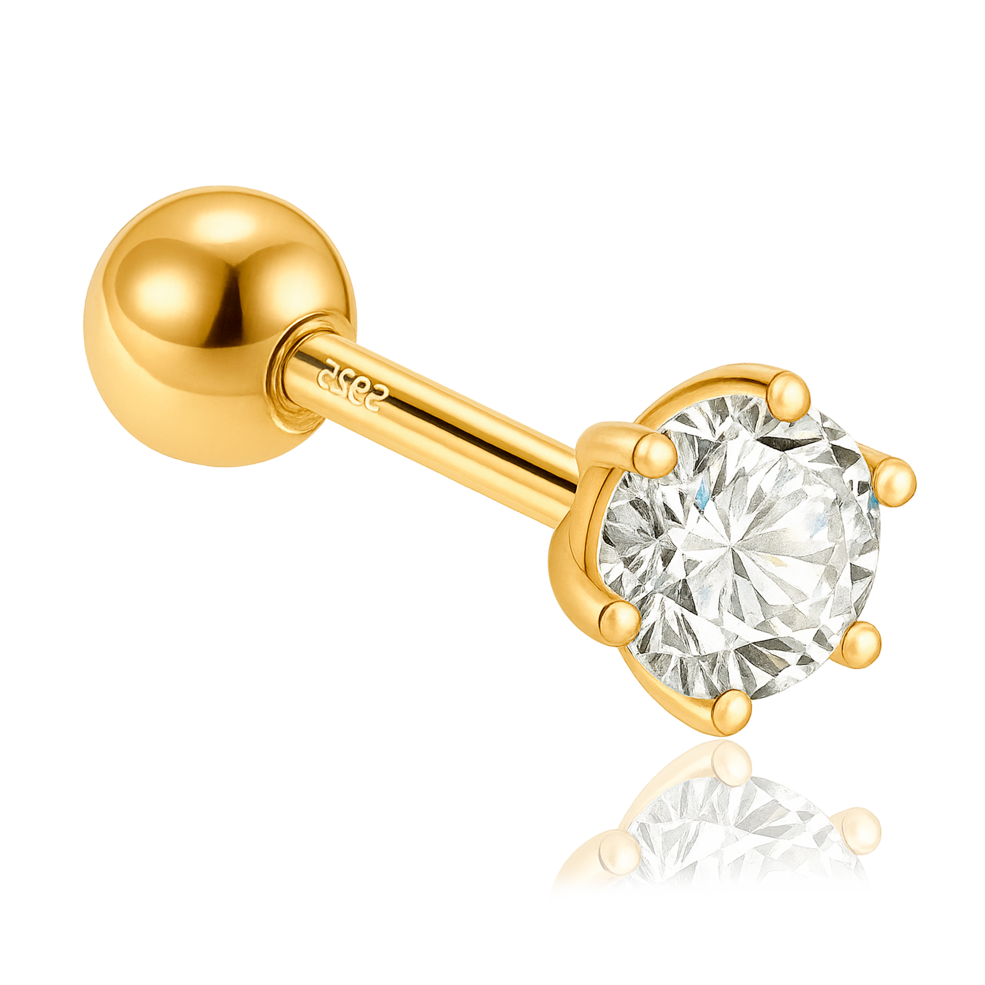 Pendiente Mini Brillo Oro - 3mm