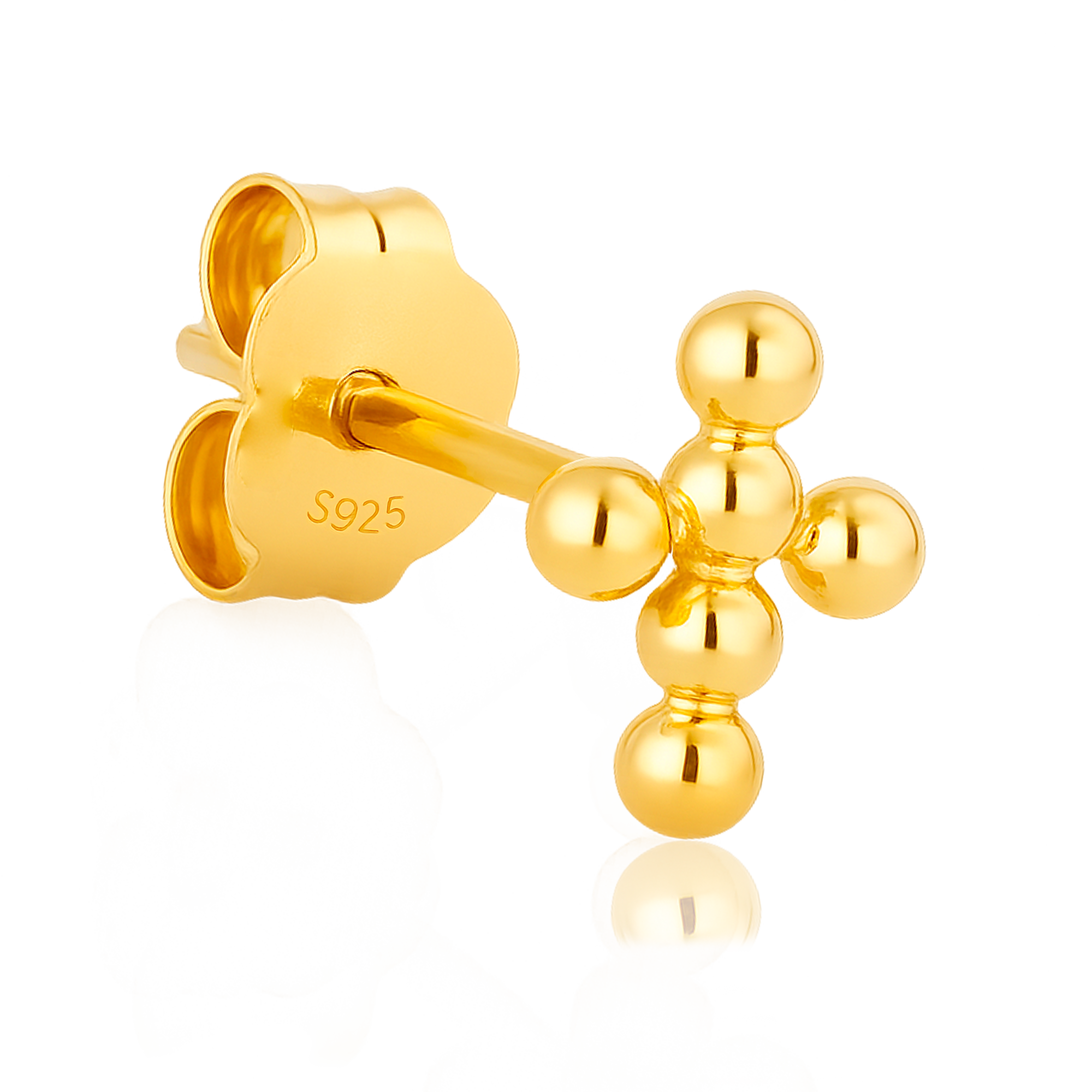 Gold Mini Cross Earring