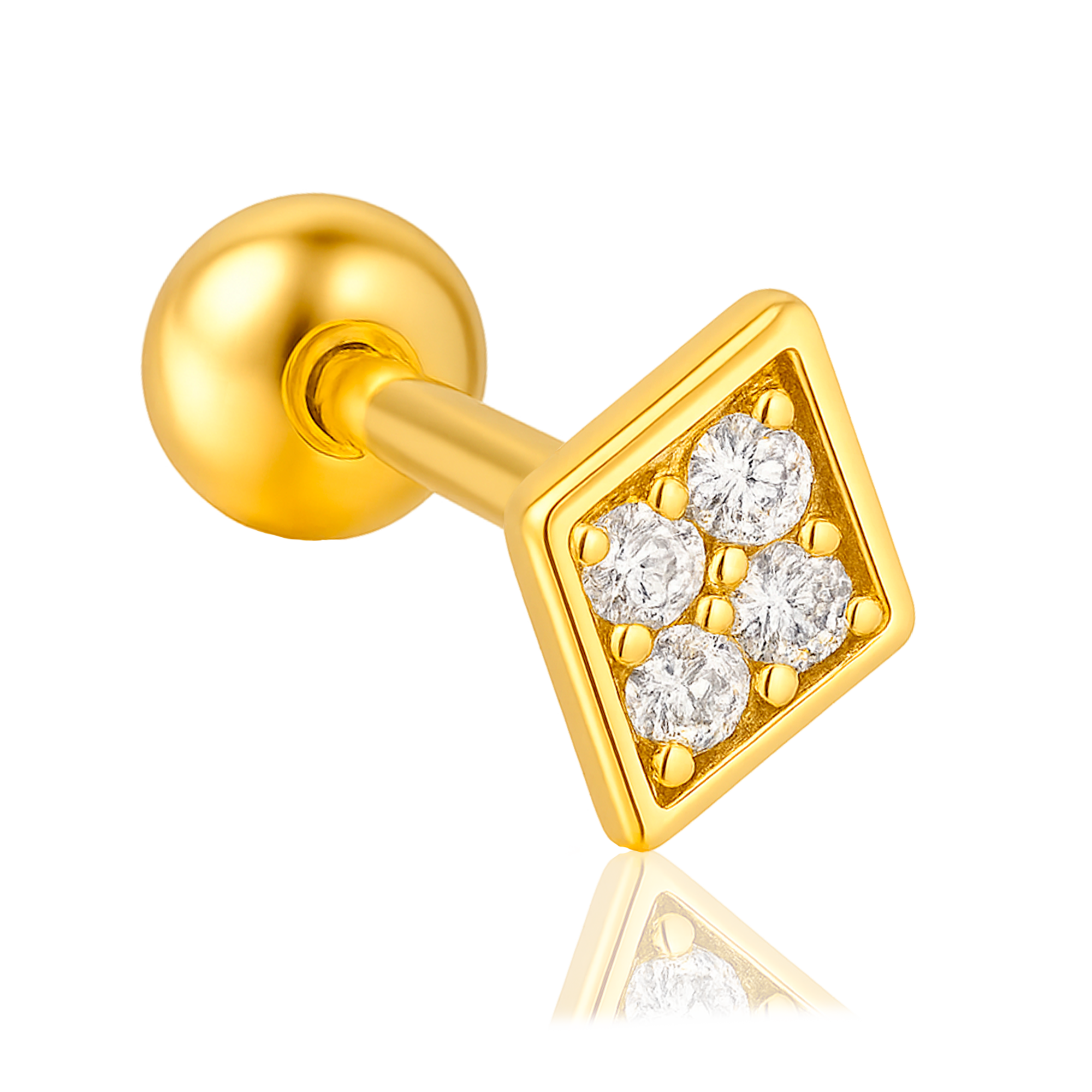 Gold Mini Shiny Rhombus Earring