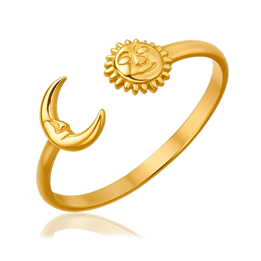 Anillo Sol y Luna Oro