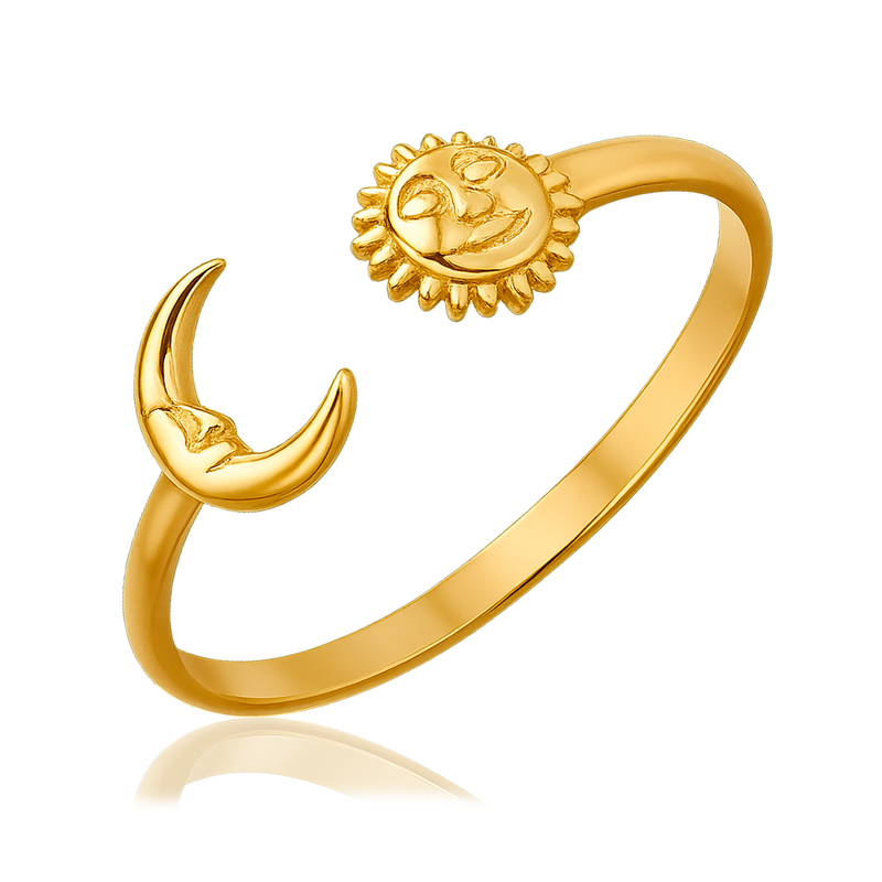 Anello Sole e Luna Oro