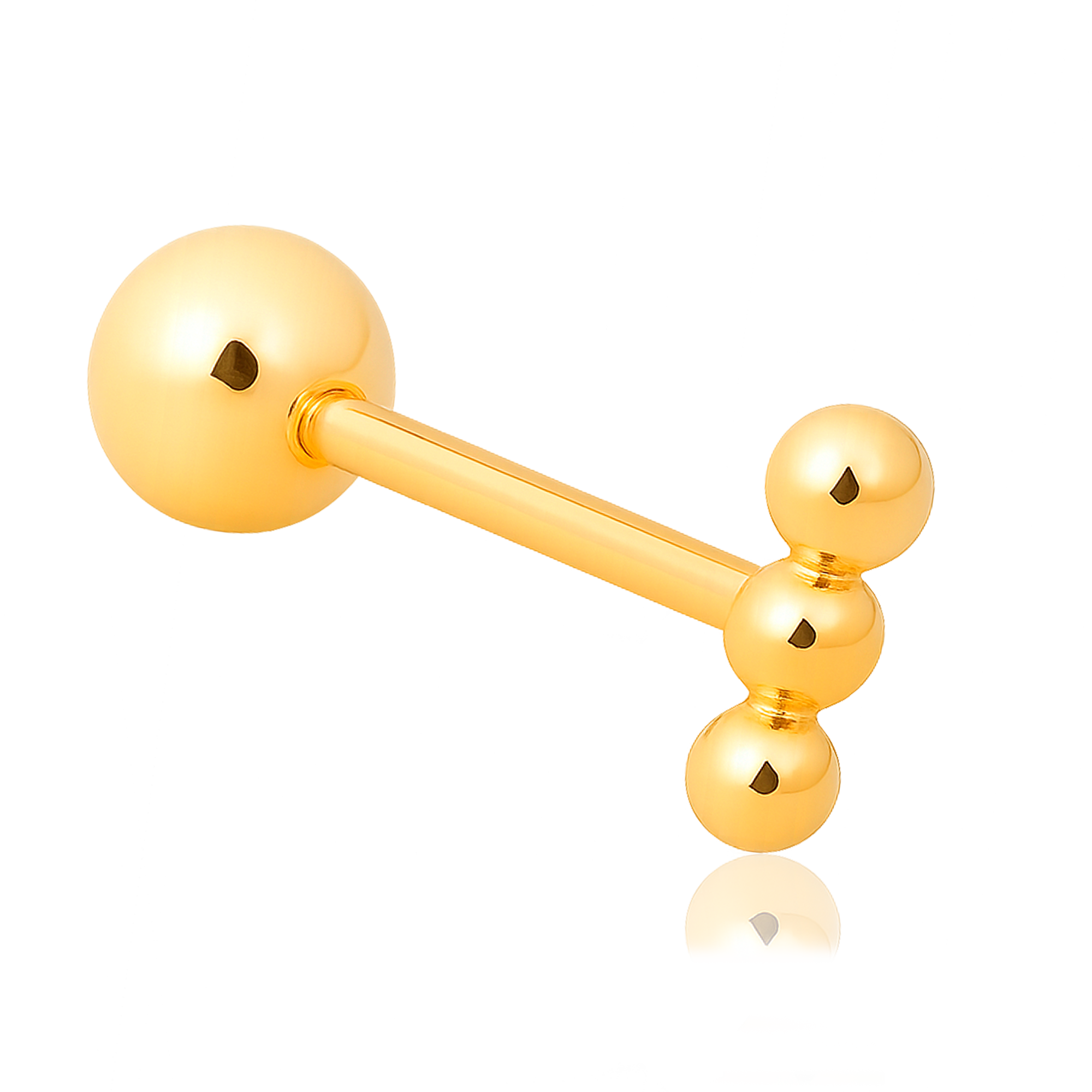 Pendiente Tres Mini Bolitas Oro