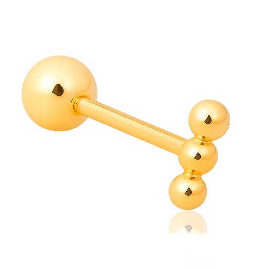Pendiente Tres Mini Bolitas Oro
