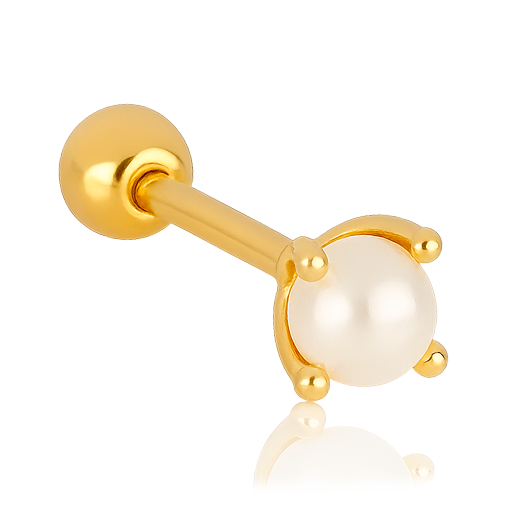 White Gold Clover Earring