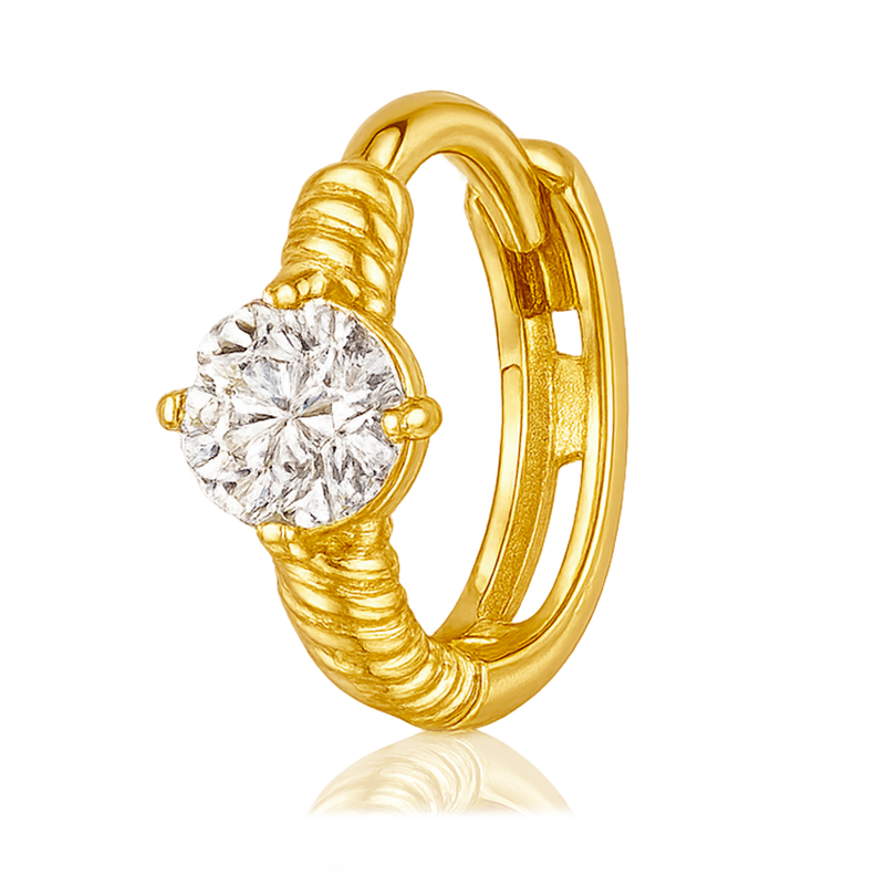 Mini White Gold Hoop - 7mm