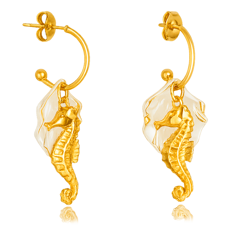 Aros Caballito de Mar Oro