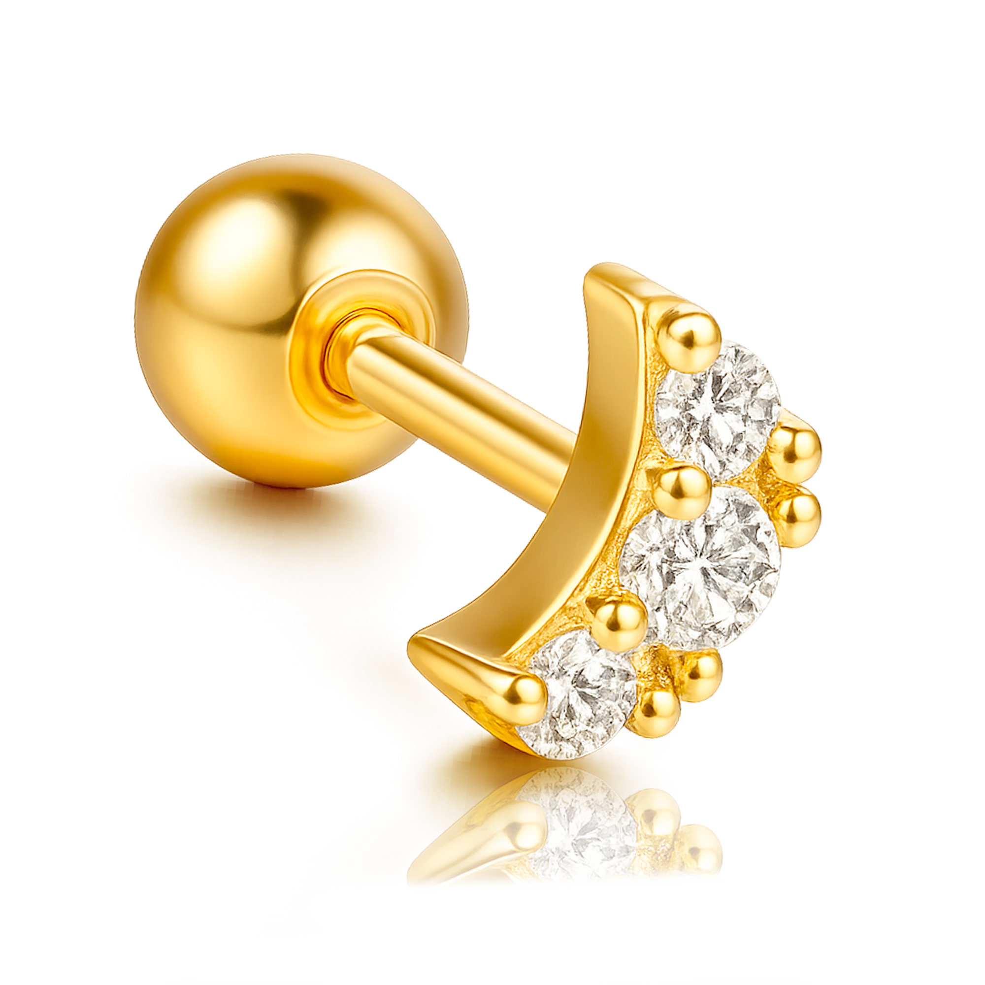 Pendiente Mini Shiny Moon Oro