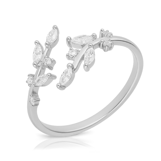 Silver Leaves Ring
