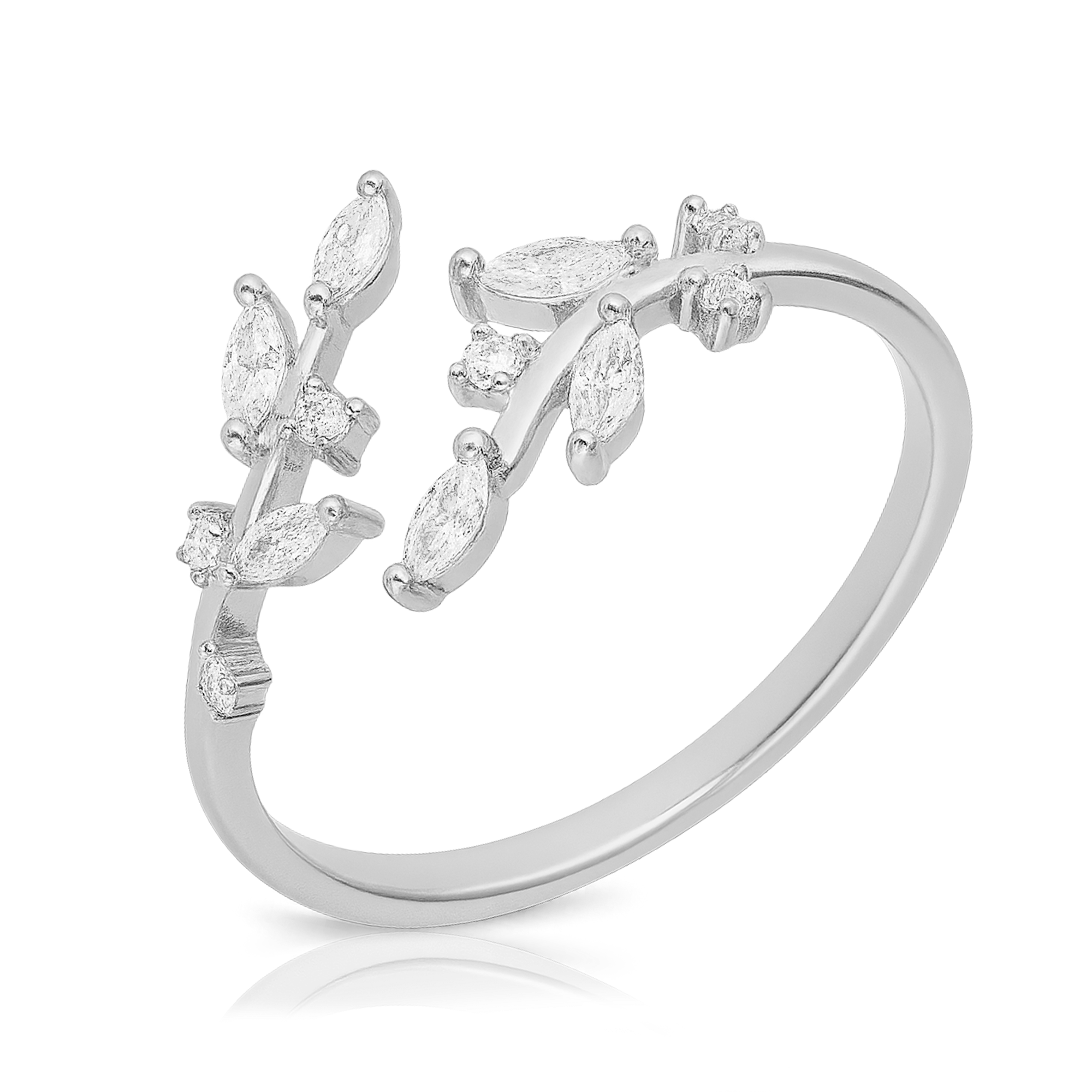 Silver Leaves Ring