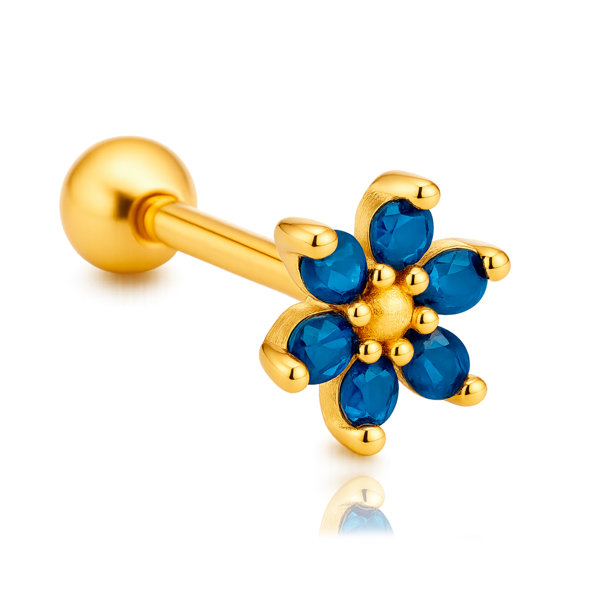 Blue Clover Earring
