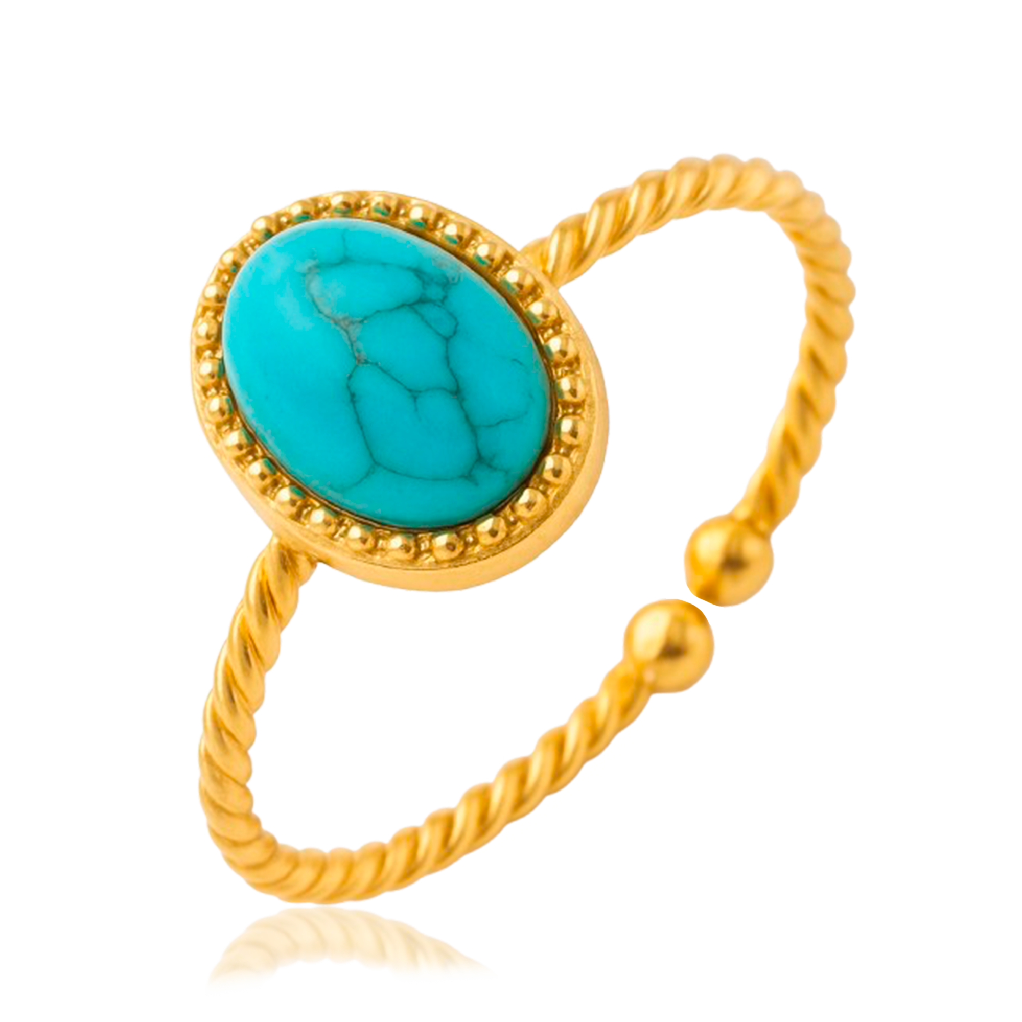 Anillo Oval Turquesa Oro