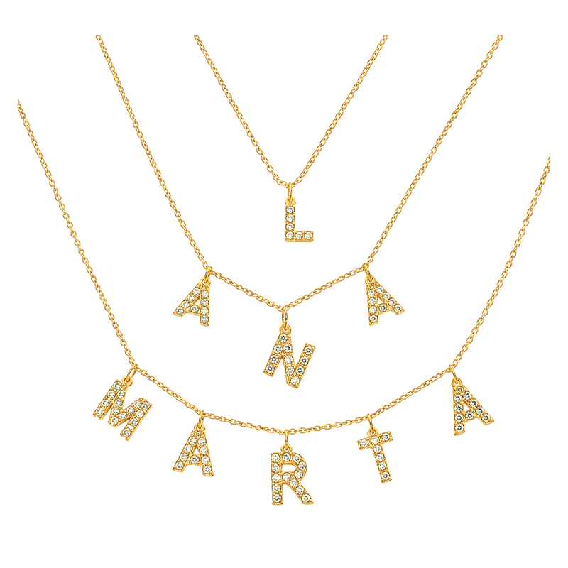 Collana con Iniziali Personalizzate Oro