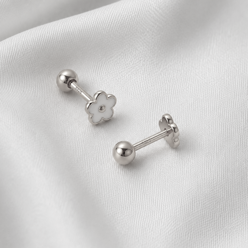 Pendiente Cute Flower Plata