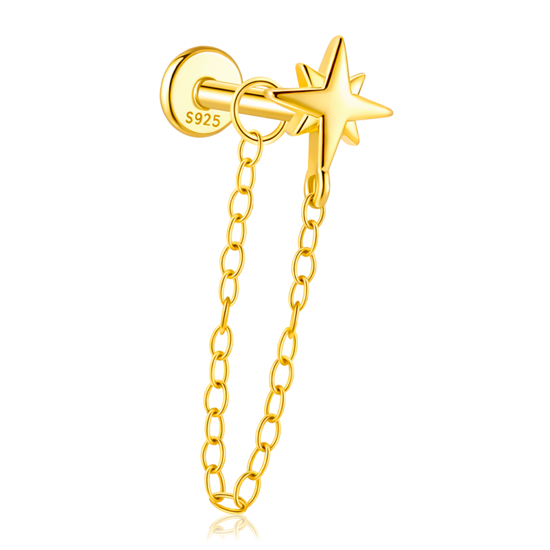 Pendiente Astra Cadenita Oro