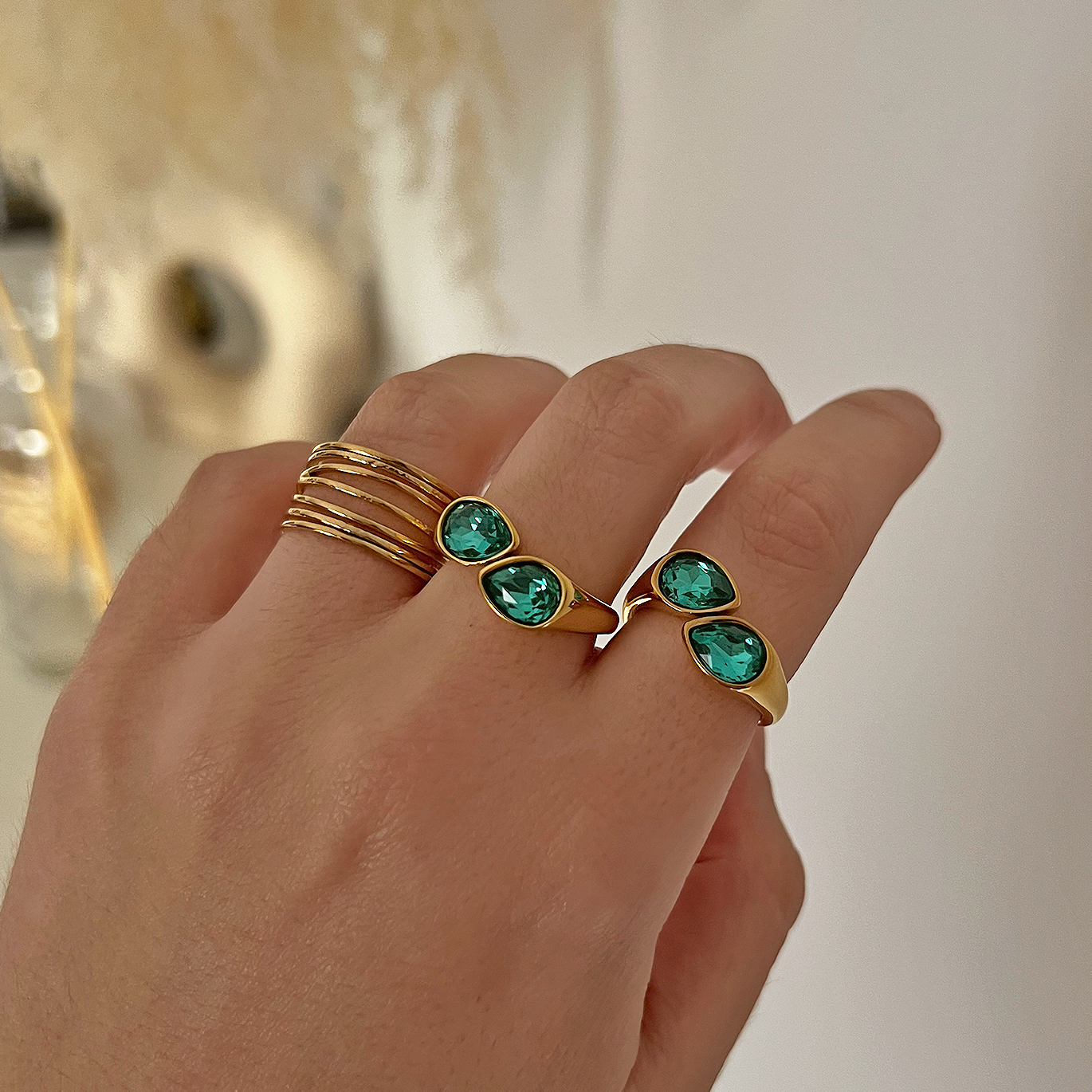 Anillo Dualia Turquesa Oro