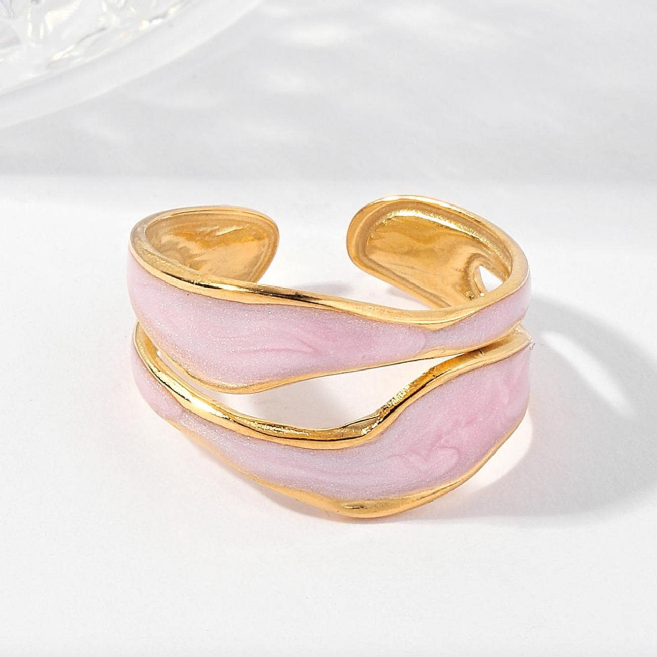 Anillo Light Pink Drip Oro