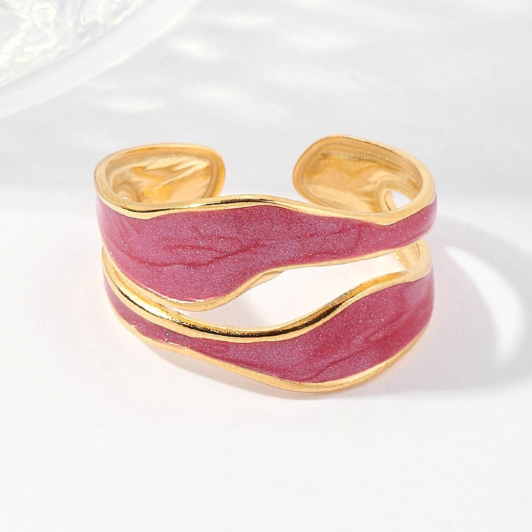 Anillo Pink Drip Oro