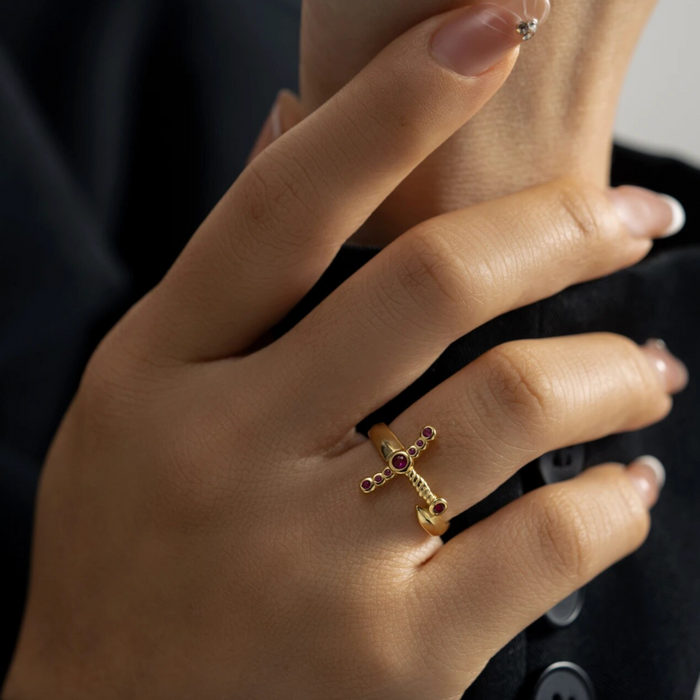 Anello Pink Sword Oro