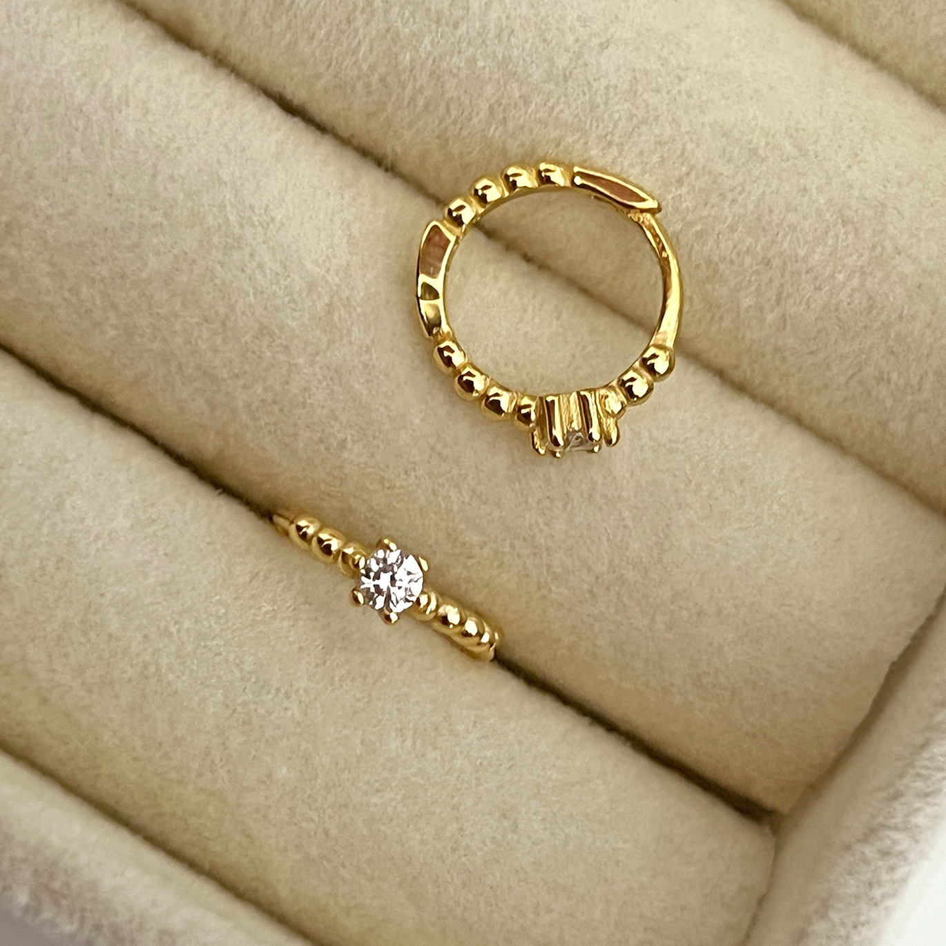 Aros Lis Blanco Oro