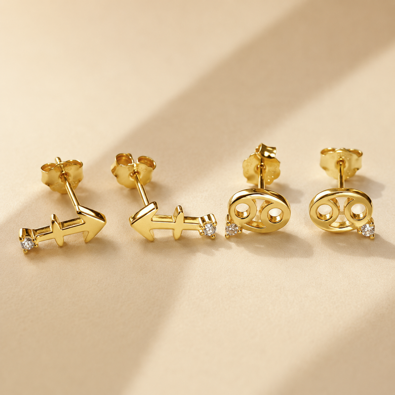 Gold Eyelashes Earring