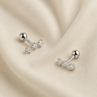 Mini White Flower Earring