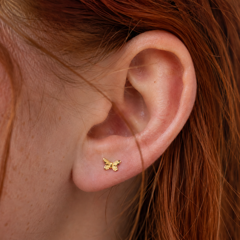 Pendiente Mini Mariposa Oro