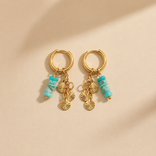 Orecchini Medi Basic Conchiglia Blu Oro