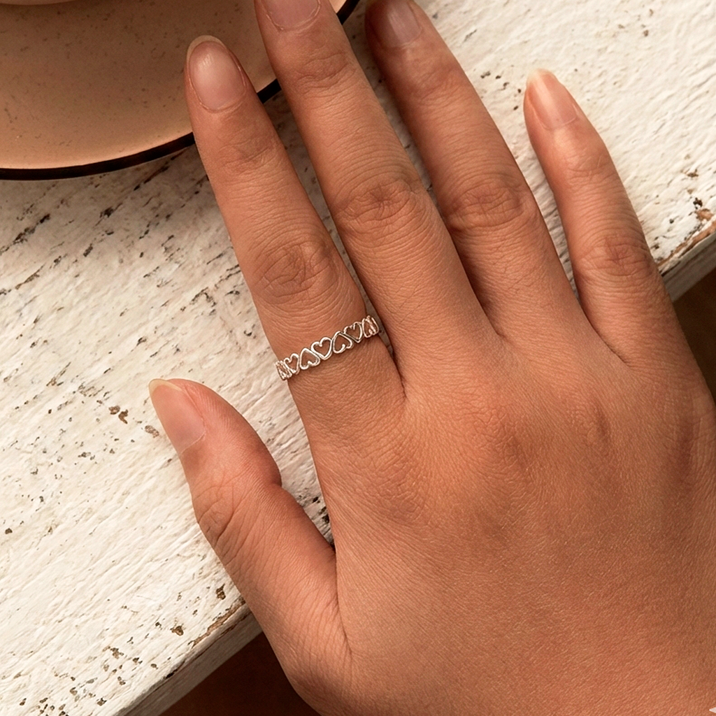 Silver Hearts Ring 