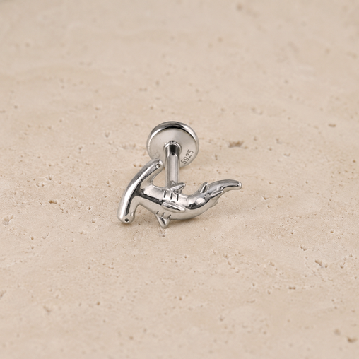 Pendiente Tiburón Martillo Plata