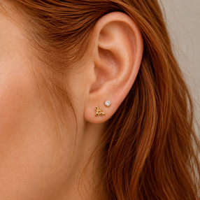 White Gold Butterfly Earring