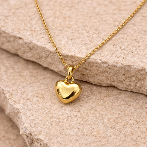 Collar 3D Mini Heart Oro