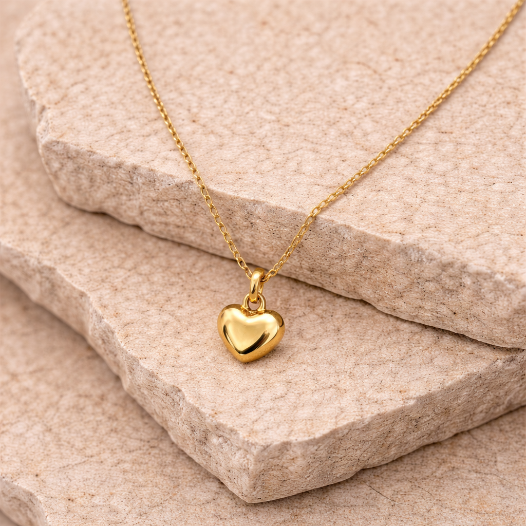 Collar 3D Mini Heart Oro