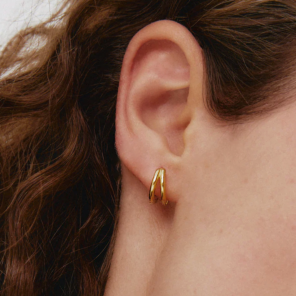 Aros Mini Dobles Oro
