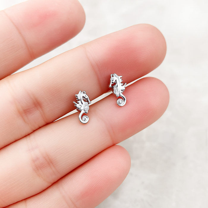Pendientes Mini Caballito de Mar Plata