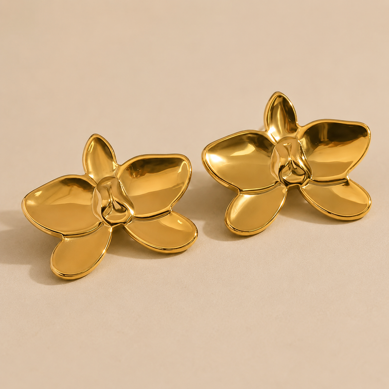 Pendientes Orquidea Oro