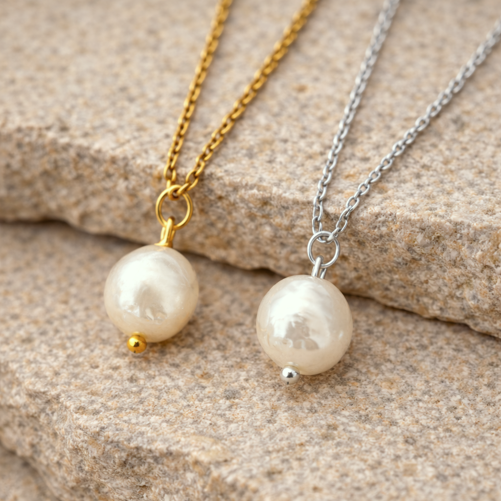 Collar Perla Natural Plata