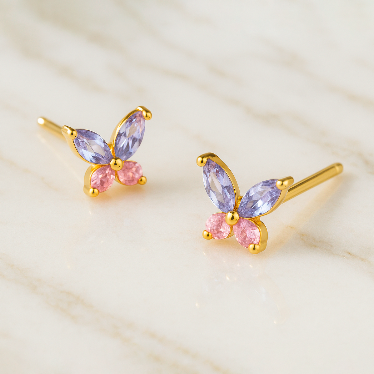 Pendientes Lila Butterfly Oro
