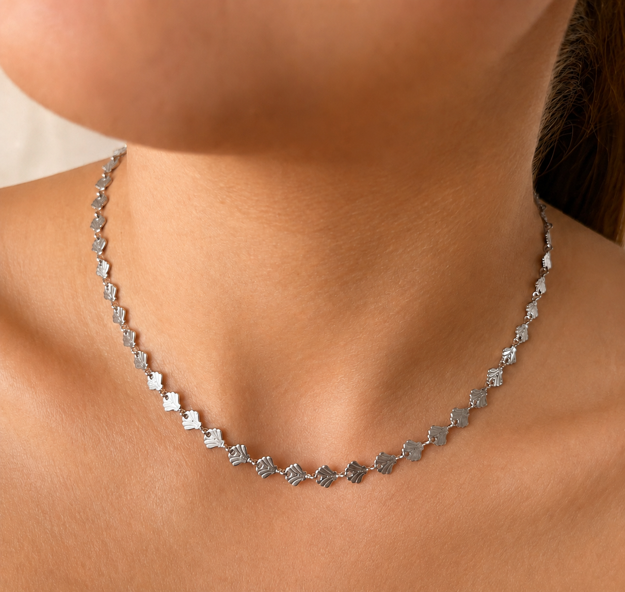 Choker Mini Shells Plata