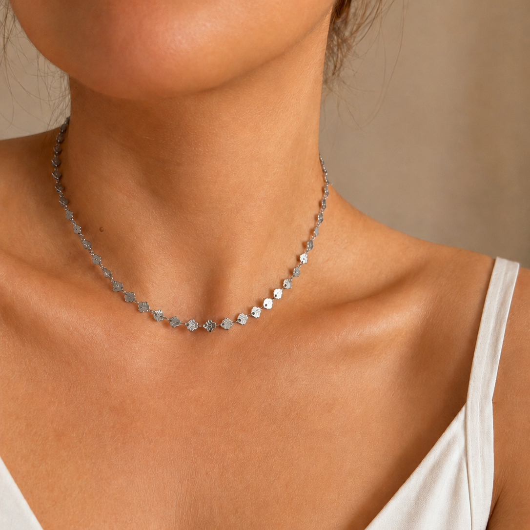 Choker Mini Shells Plata