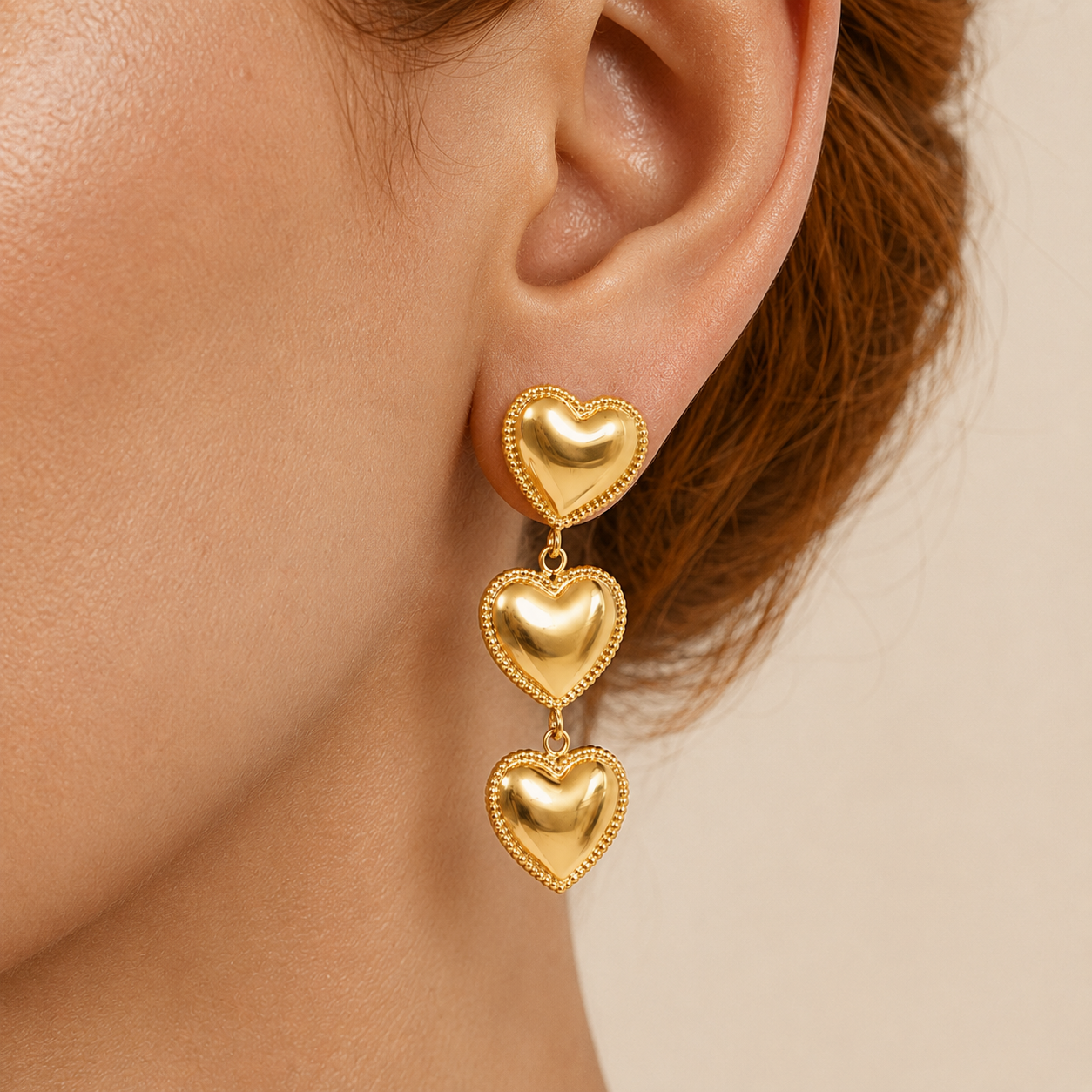 Pendientes Triple Love Oro