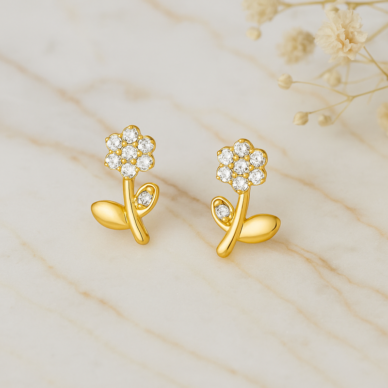 Pendientes Shiny Daisy Oro