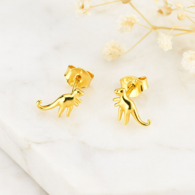 Pendiente Mini T-Rex Oro