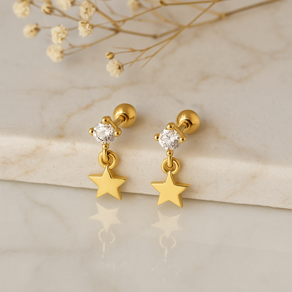 Mini White Flower Earring