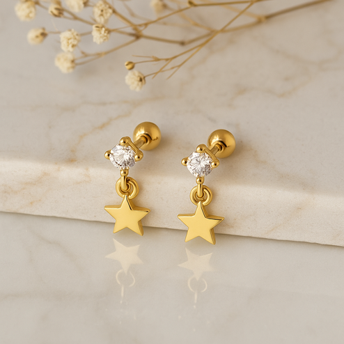 Mini White Flower Earring