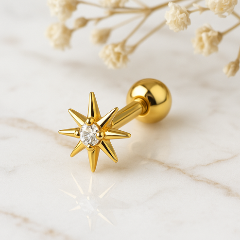 Mini White Flower Earring